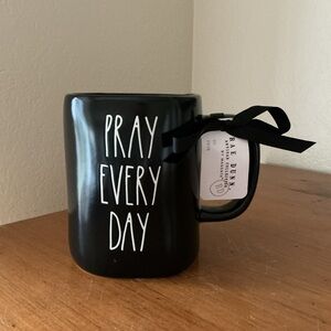 Rae Dunn Black Mug with White 'PRAY EVERY DAY' Lettering